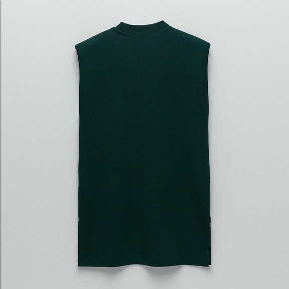 Zara knit sleeveless top w/ shoulder pads Small - Picture 4 of 7